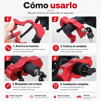 GripLock™ – Candado antirrobo para manillar de moto